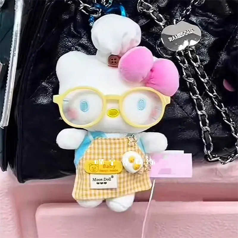 Sanrio Kawaii Hello Kitty Keychain Cute Chef Bag Pendant Keychain Plush Doll Backpack Hanging Decoration Girl Gift H251205