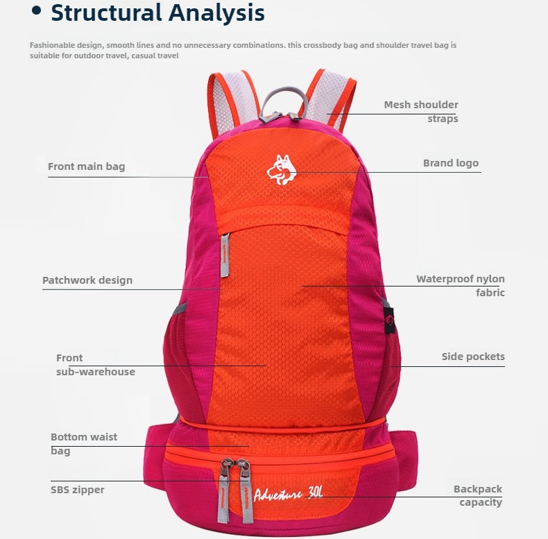 Hiking Backpack for Men Women, 30L Travel Backpack Waterproof Camping Backpack Outdoor Lightweight Daypack for Men Women