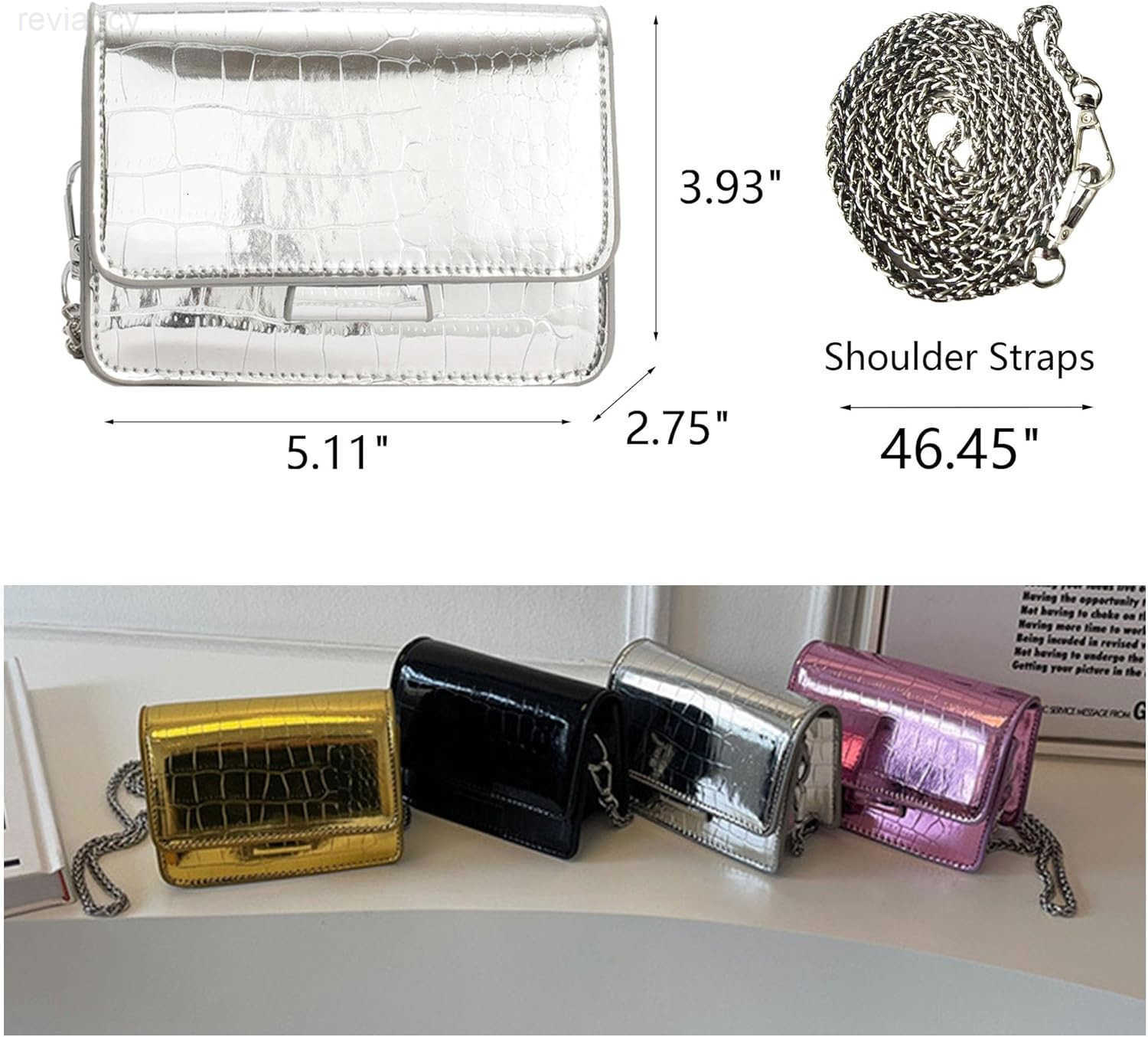 Leathe Mini Crossbody Bags for Womens Y2k Mini Square Purse with Chain Strap Fashion Women Small Evening BagsW250908