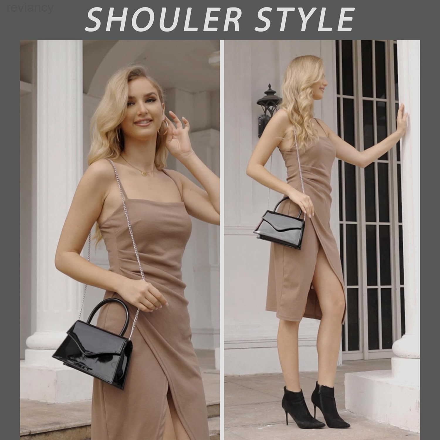 Womens Evening Bag Bridal Party Clutch Purses Cocktail Prom Handbags with Patent LeatherW250908