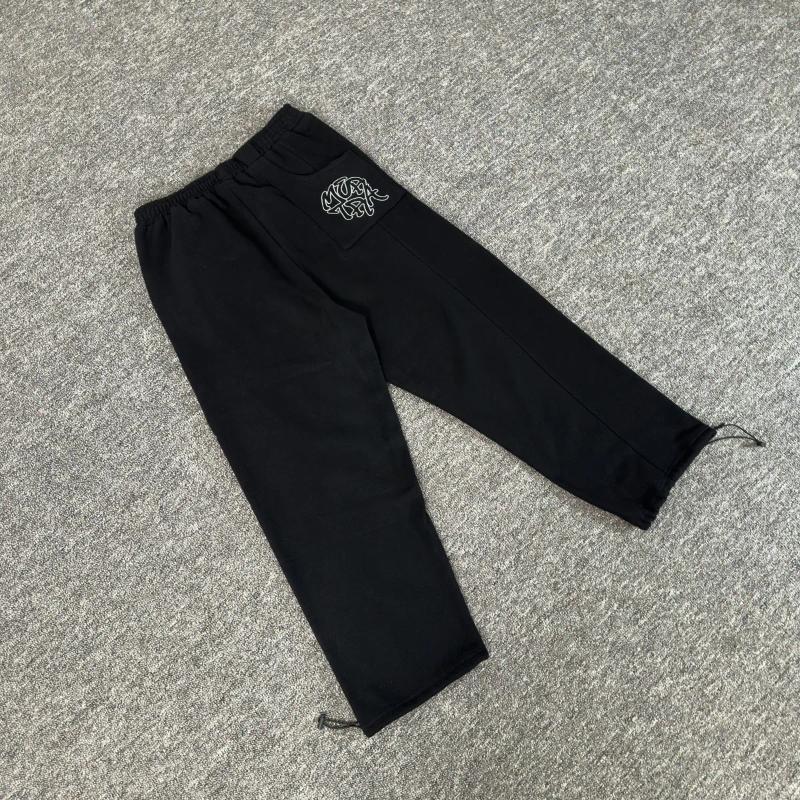 Men's Pants 2025 Patchwork Mertra Embroidery Sweatpants Men Women High Quality Fleece Trousers Jogger Drawstring Casual