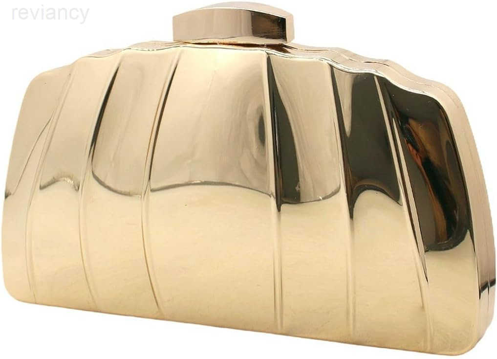 Women Sparkly Clutch Purse Unique Metallic Evening Bag Metal Box Handbag Purse Wedding Party Clutch Shoulder BagW250908