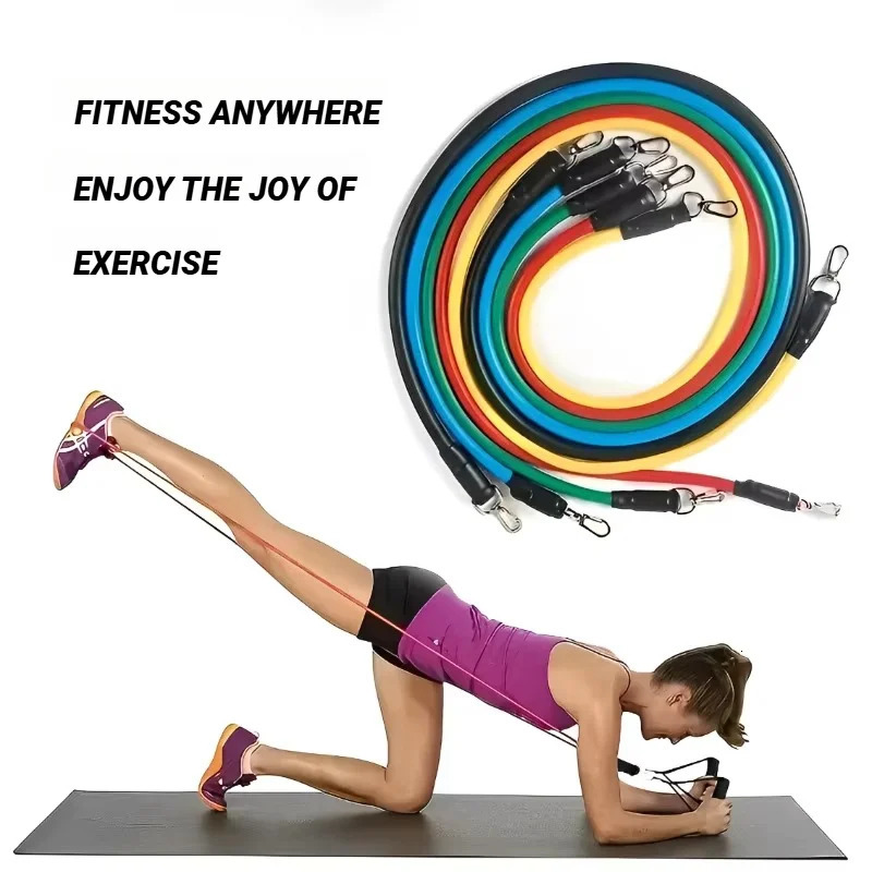 11pcsSet Pull Rope Resistance Bands Portable Fitness Equipment Ankle Strap Chest Expander Elastic Exercise Band w250908