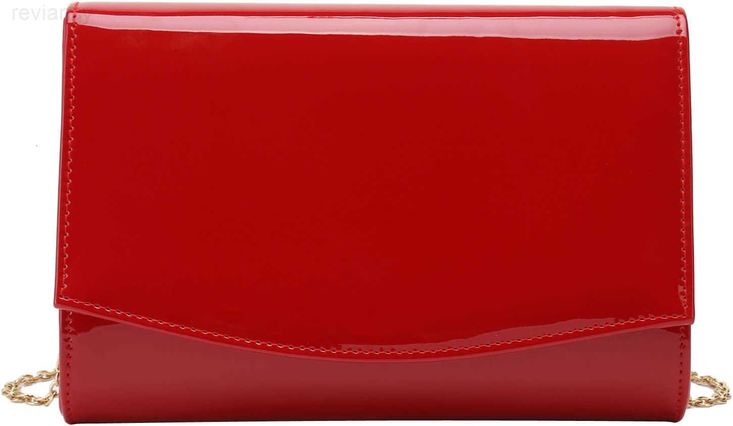 Patent Leather Flap Clutch Classic Elegant Evening Bag Chic Dress PurseW250908