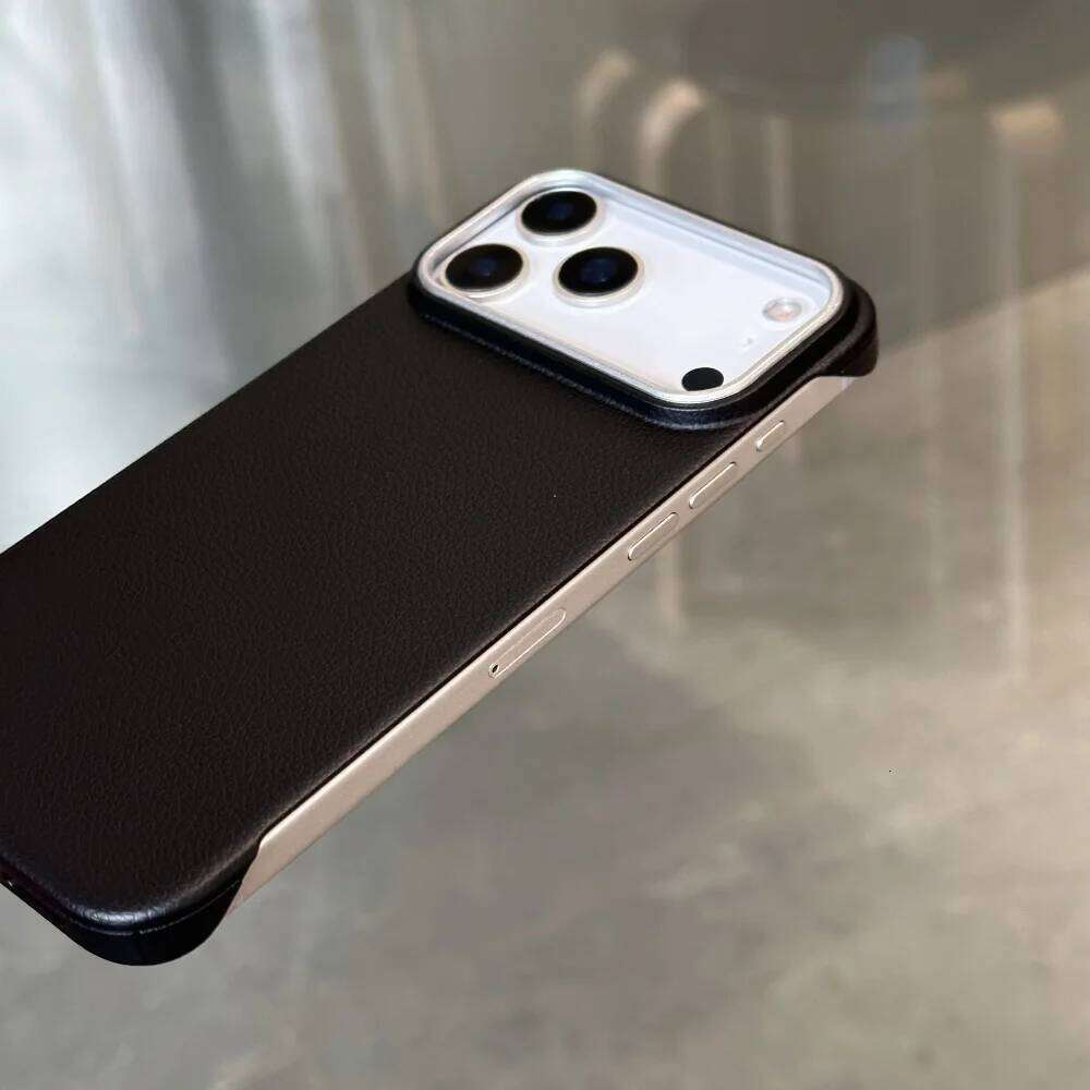Ultra thin Frameless Case For Iphone Matte Leather Texture Cases for IPhone 17 Air 16 15 14 Pro Max 17pro Cover Shell