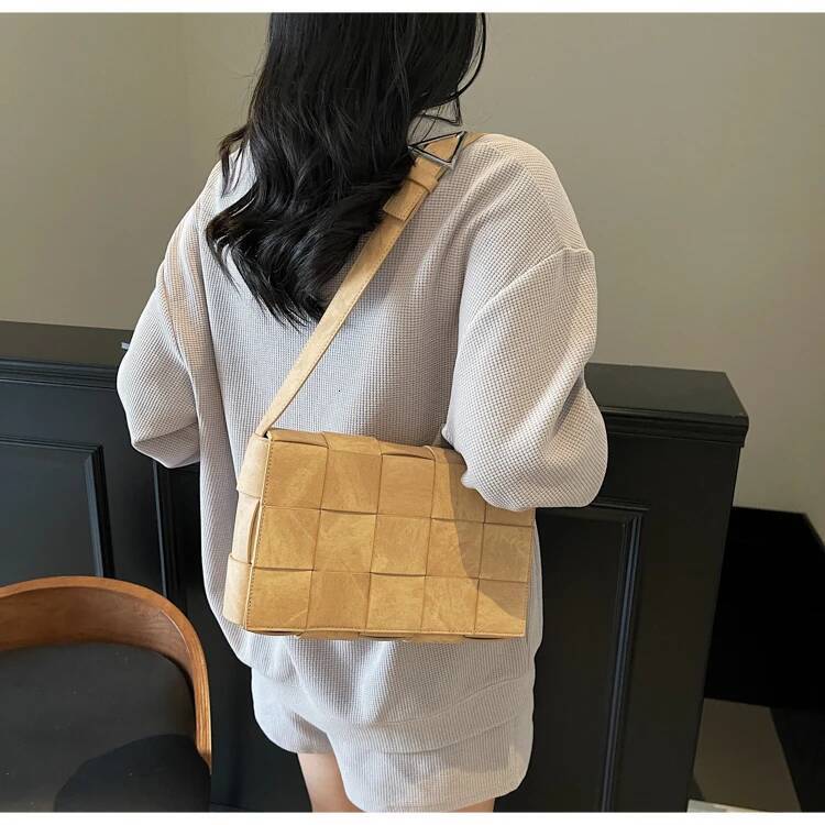 2025 new collection 2025 Leather Woven Women's Crossbody Bag Handbag Luxurious And Fashionable Women's Shoulder Bag Autumn New Designer Bag