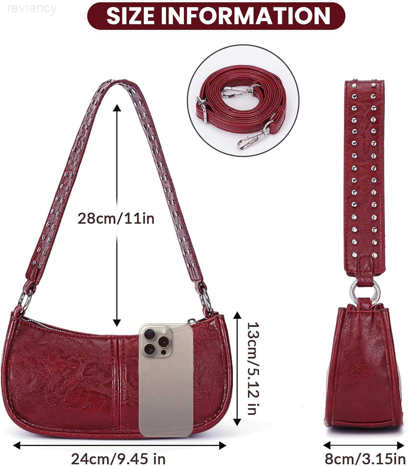 Shoulder Bags for Women Y2k Purse and Handbags Retro Studded Crossbody Bag Small Shoulder Purse Leather Hobo HandbagW250908
