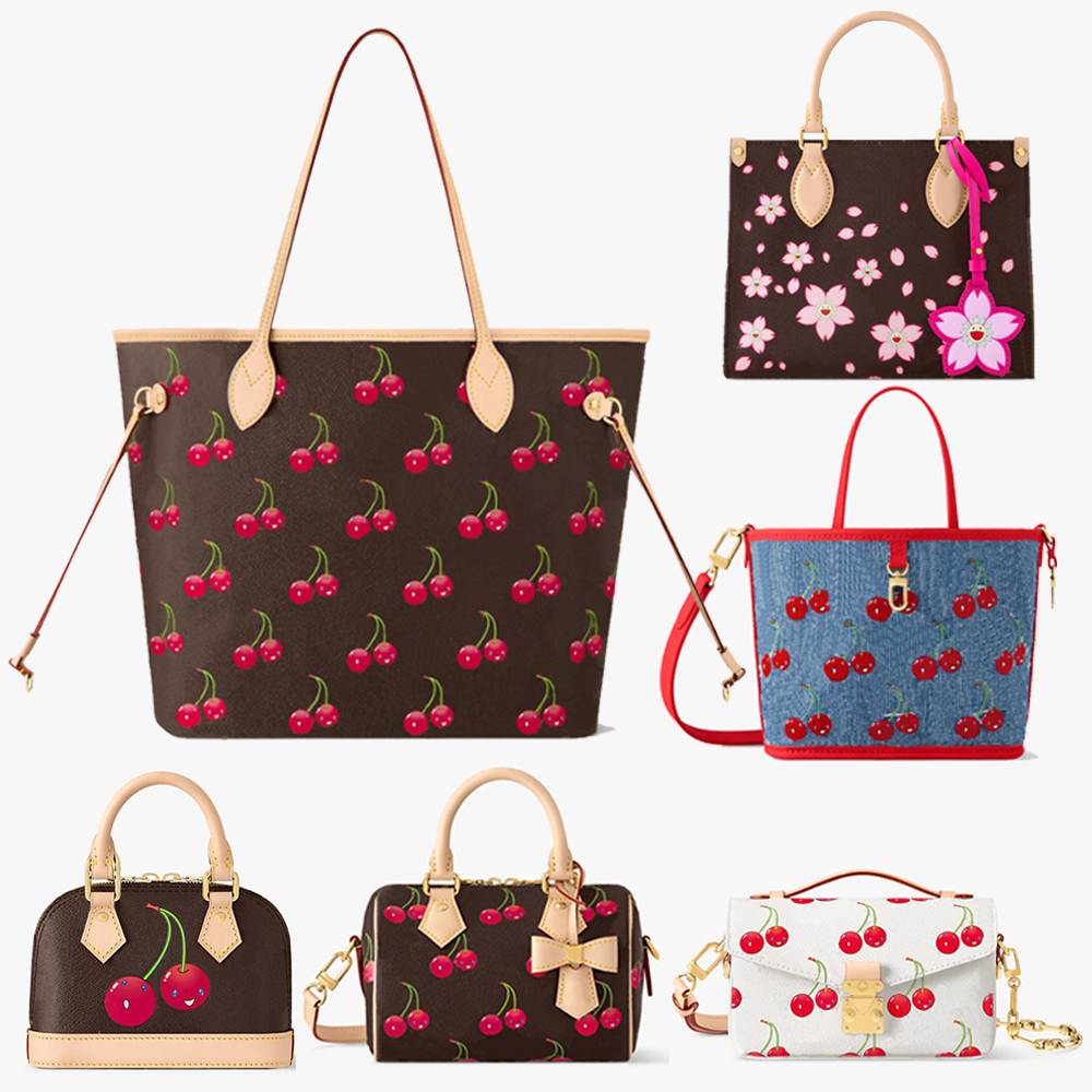 New Designer Cherry Blossom Tote Cowboy Shoulder Crossbody Women Classic Versatile Large Capacity Laptop Outdoor Tourism bag