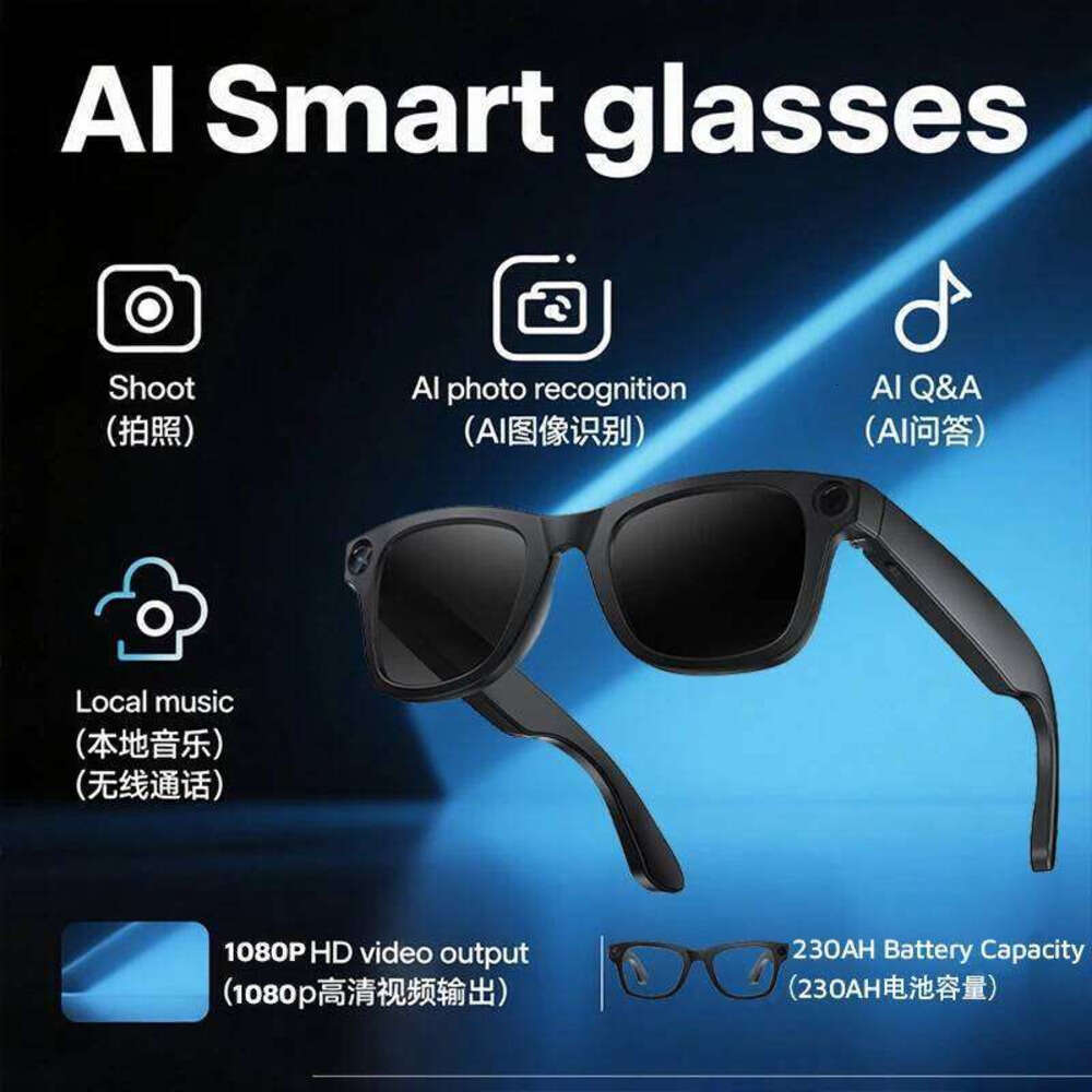 Fashion AI Smart Glasses Sunglasses Men Women wearable Recording Video Photo Translation Wireless Bluetooth Camera Touch Anti Blue Light Shades