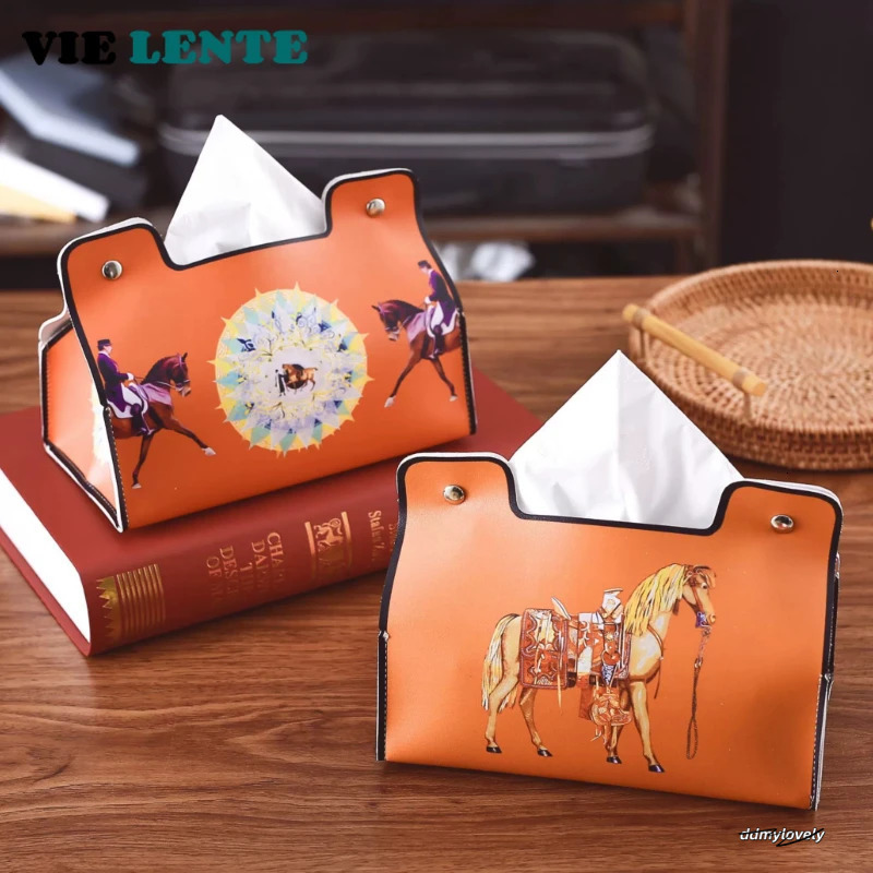 Leather Tissue Box European Retro Style Waterproof Napkin Holder Bathroom Car Living Room Coffee Table Universal Storage 250711 ddmylovely ddmylovely