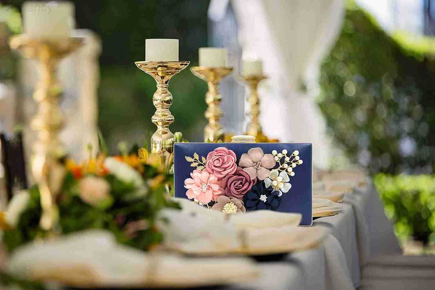 Evening Bag for Women Flower Wedding Evening Clutch Purse Bride Floral Clutch BagW250908