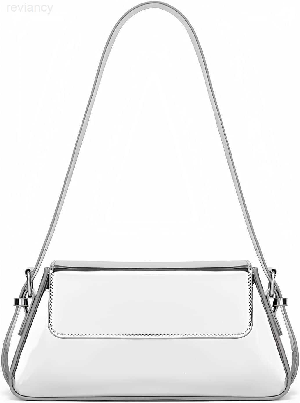 Evening Bag for Women Y2K Silver Leather Shoulder Bags Sparkle Purse for Prom Wedding PartyW250908