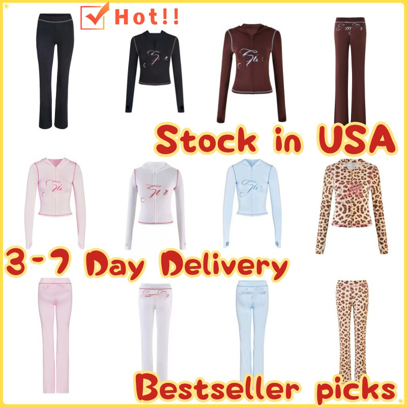 Designer Women's Tracksuits Thicken Two 2 Piece Set Outfits For Women Flared Pants Zip-up Cap Long Sleeve High Spring Top & Low Waist Micro Social