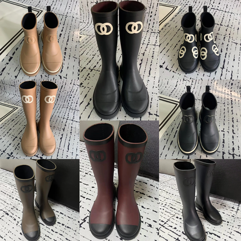 35-41 Top Brand Designer Square Toe Women Rain Boots Thick Heel Thicks Sole Ankle Boot Women's Rubber Boot good are quality winter shoes cowboy boots new