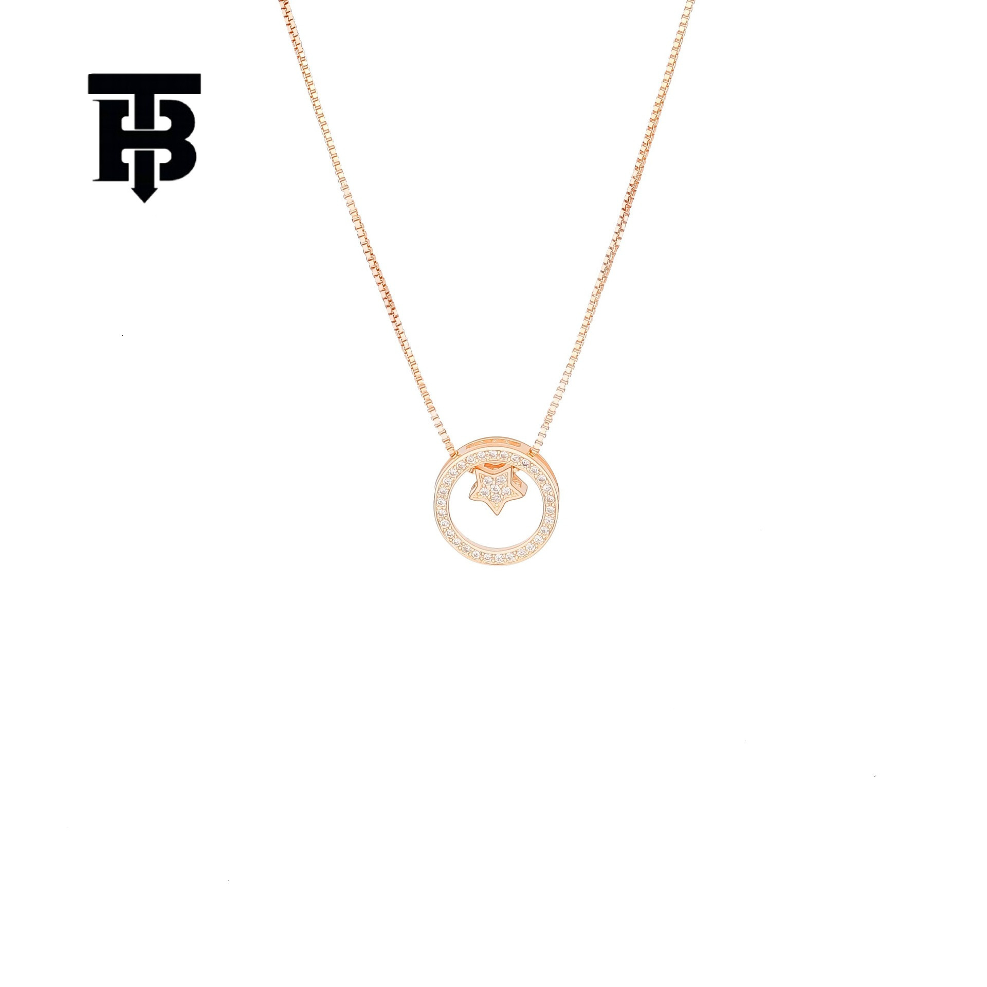 TB BHULAMTE Exquisite Circular Necklace Designer Women's Korean Sweet And Slightly Luxury Diamond Pentagram Elegant And Fresh Accessories Neck Je