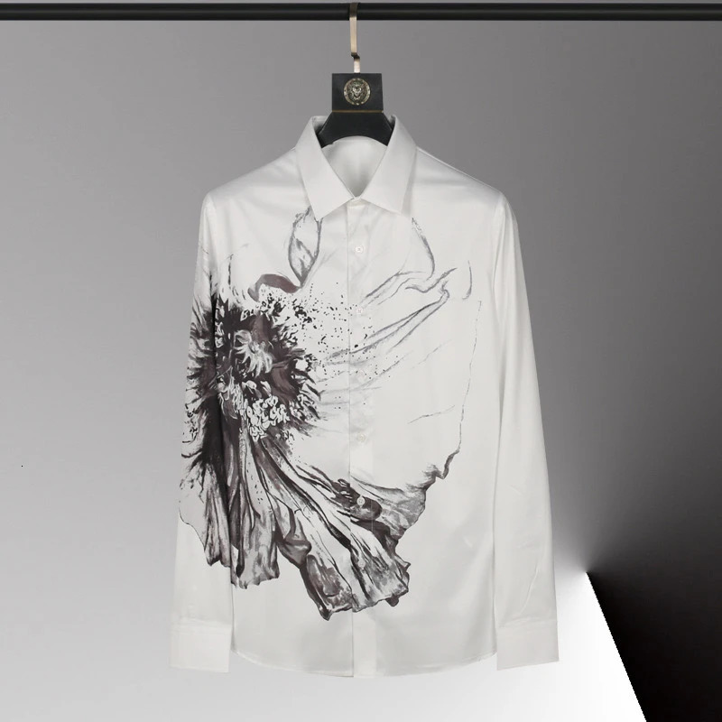 Mens Shirt 3D Printed Pattern Mens Shirt Long Sleeve Lapel Fashion Casual Top Hawaiian Shirt Vacation Large Size 5XL 250908