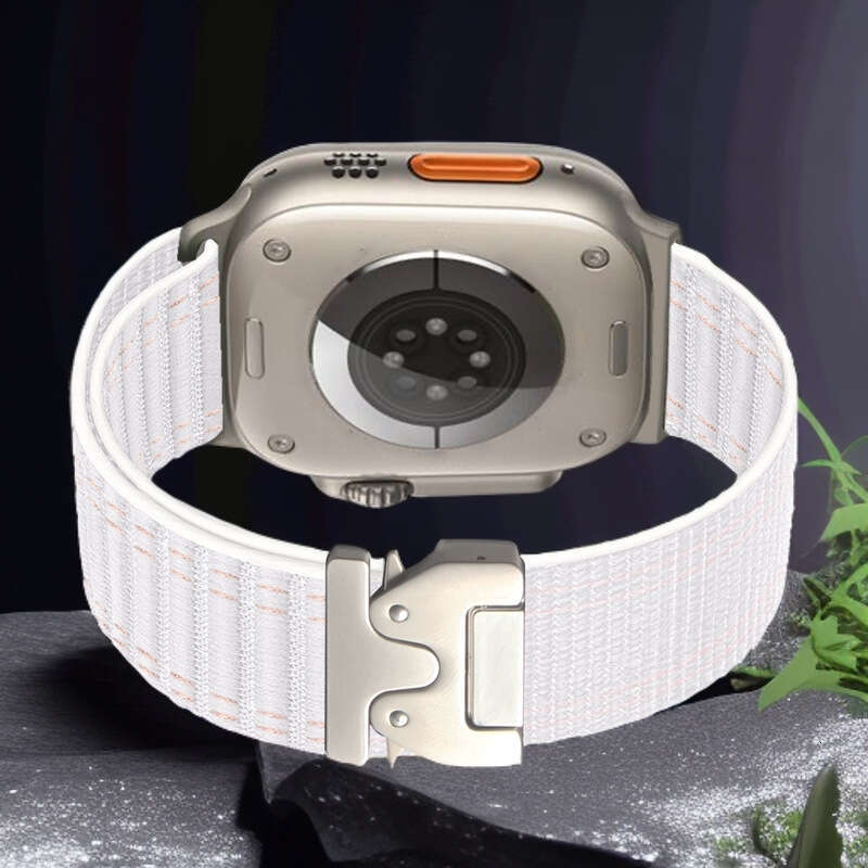 DHgargets Elastic Pattern Watch Band - Compatible with Apple S1-S10, 42mm/46mm, Ultra 2, Parachute Buckle, Color Block
