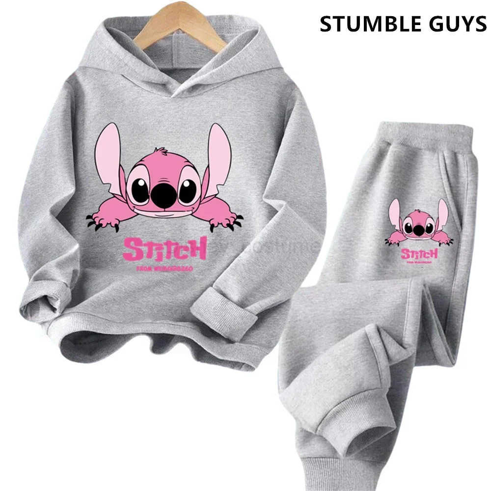 Disney Children Hoodies Stitch Kawaii Fashion Pullover Sweatshirt Anime Trucksuit Manga Cartoons Girls Boy Kids Autumn Casual Clothes H2509081