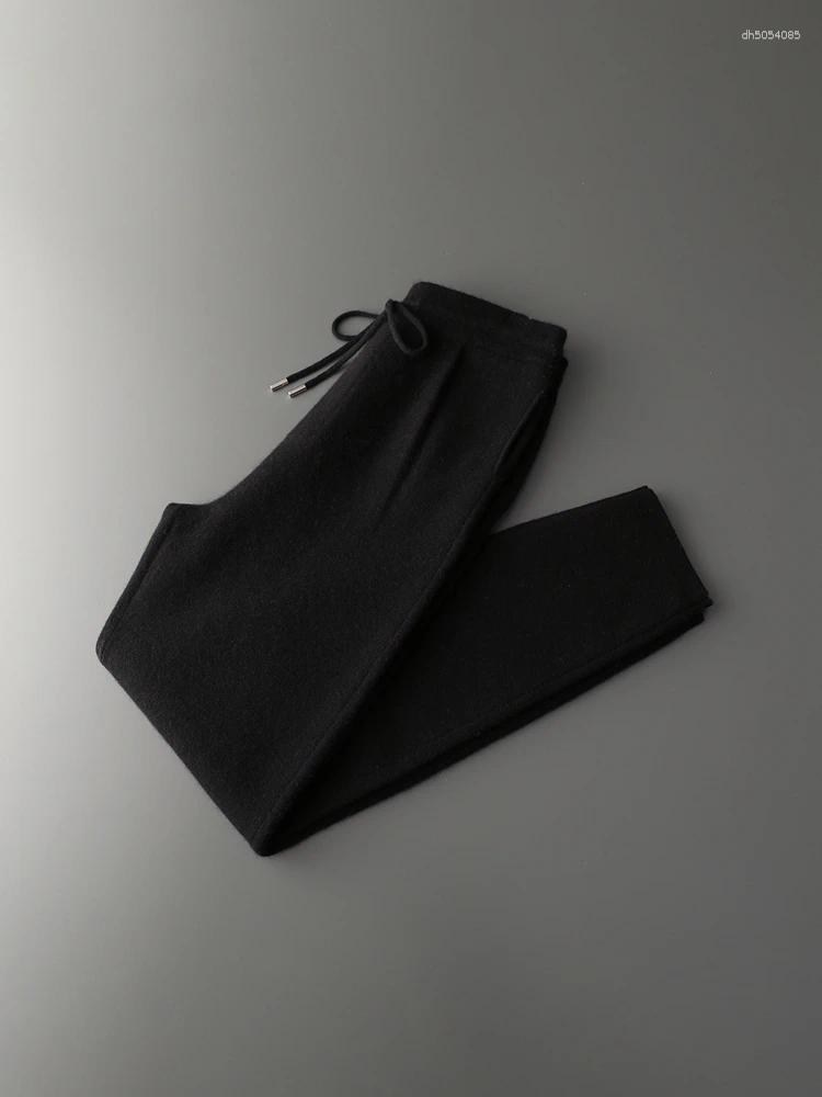 Mens Tracksuits Men Mock Neck Zippers Cardigan Cashmere Sweater Pants Sets Elastic Waist Pencil Trousers Knitted Thicken Clothing