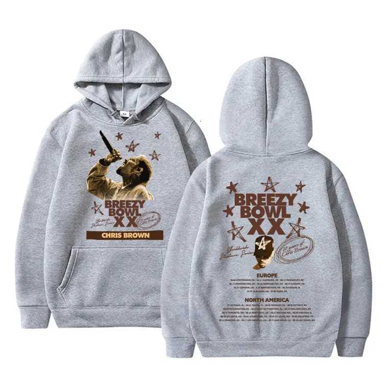 Rapper Chris Brown Breezy Bowl XX Tour 2025 Hoodie Men Women Hip Hop Fashion Pop Music Sweatshirt Casual Cotton Vintage PulloverXJ250908