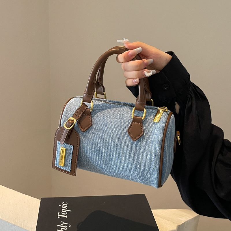 2025 New Denim Pillow for Women Retro Vintage Style Multiway Shoulder Bag Casual Crossbody Tote Commuter Handbag