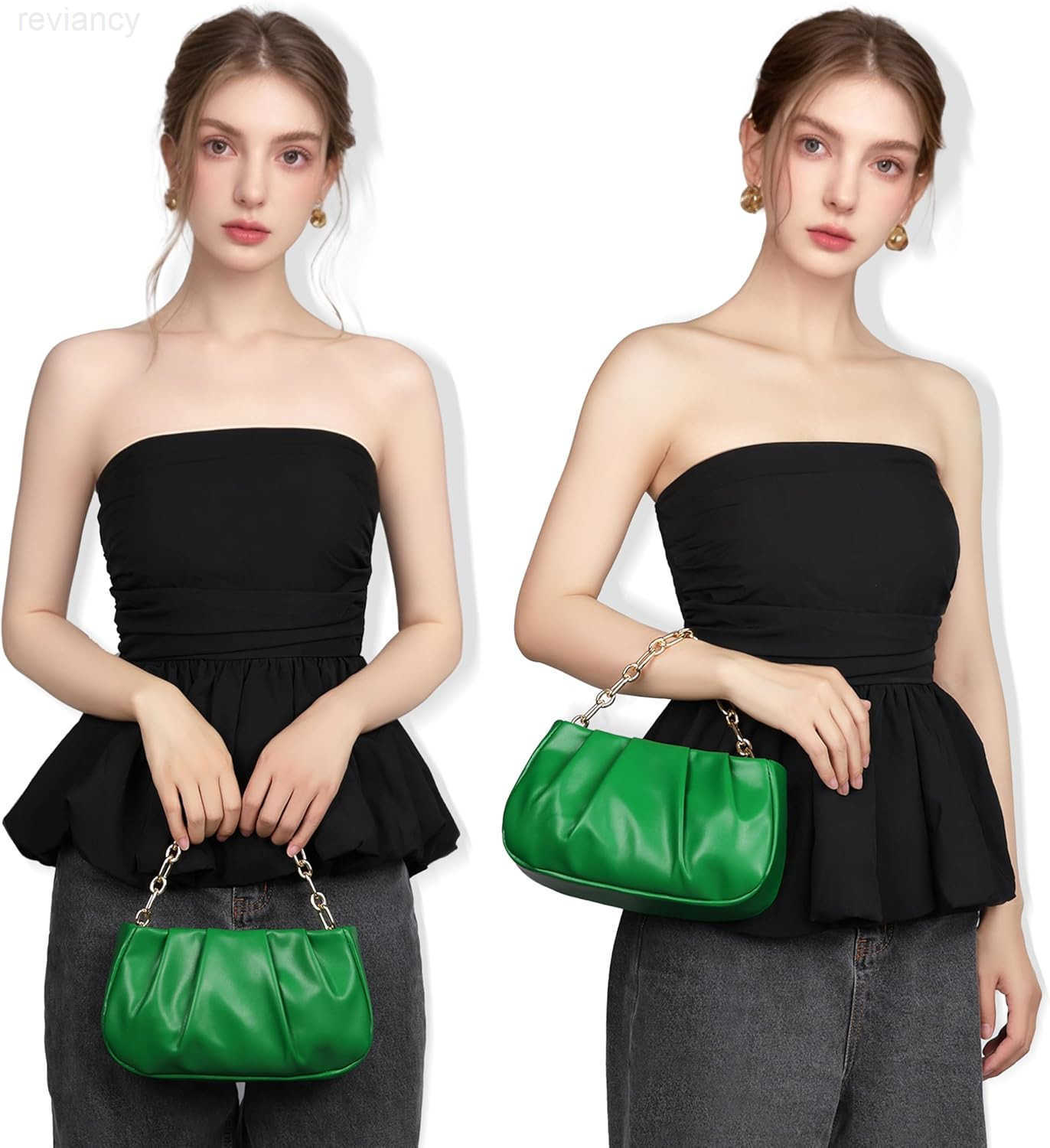 Clutch Purse for Women Evening Small Shoulder Bag Anti Theft Removable Chain Adjustable Strap PU HandbagW250908