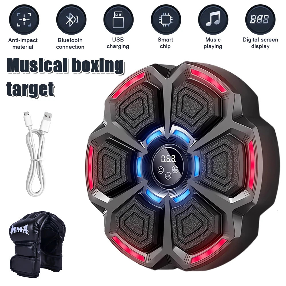 Music Boxing Machine Workout Adjustable Speed WallMounted Exercise Equipment Type C Rechargeable for Adults Kids 250908