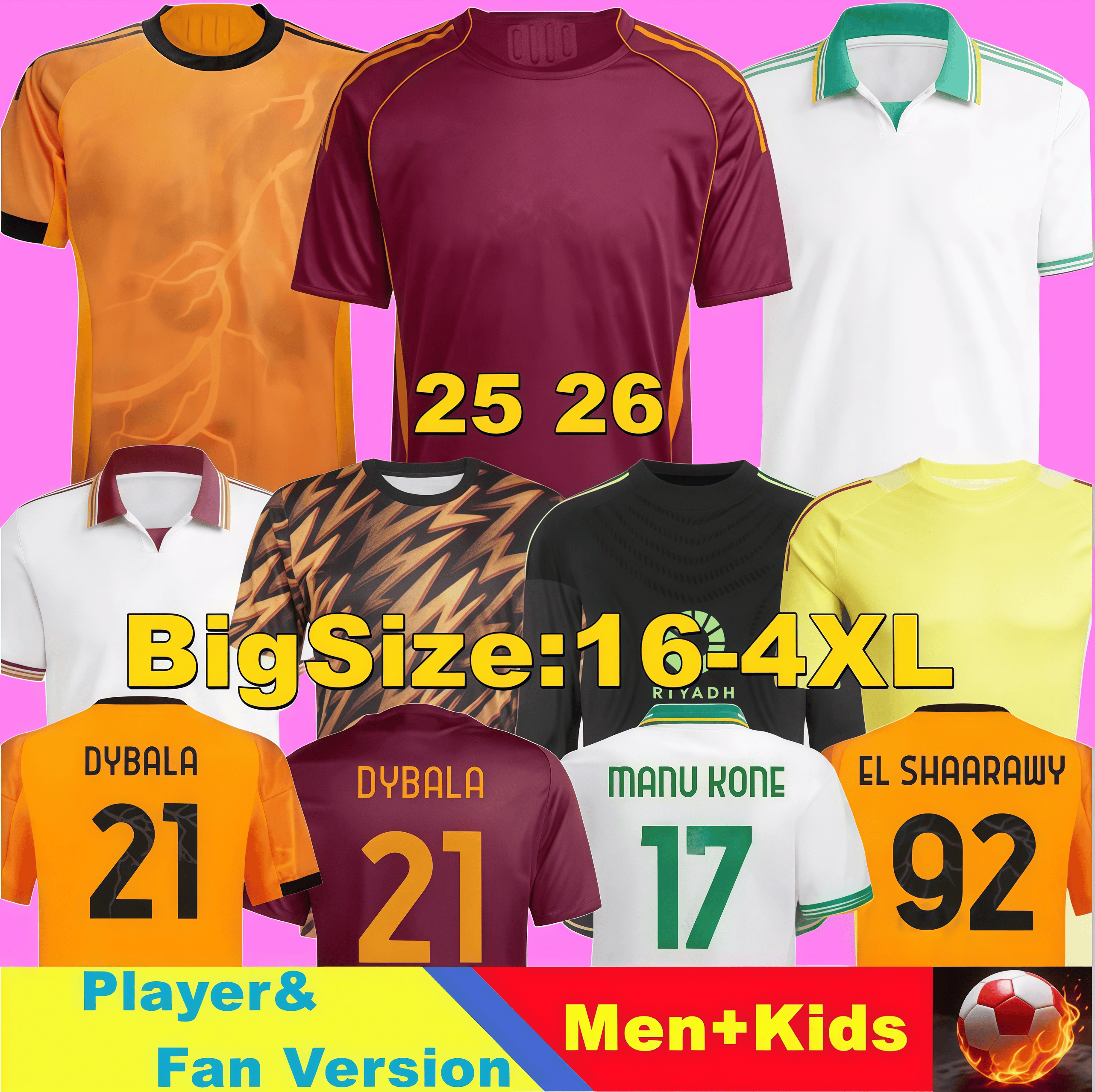 2025/26 Rome DOVBYK soccer jerseys DYBALA EL SHAARAWY PELLEGRIN CRISTANTE HERMOSO MANCINI SOULE SHOMURODOV PAREDES men kids Kits socks set football shirt
