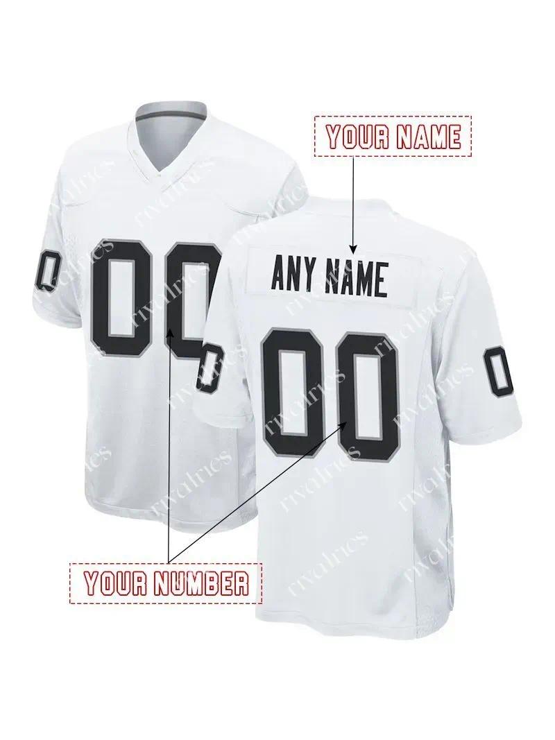 Personalized Custom Football Jersey Asthon Jeanty Brock Bowers Maxx Crosby Carter Bradley Jackson Custom Embroidered Letter Number
