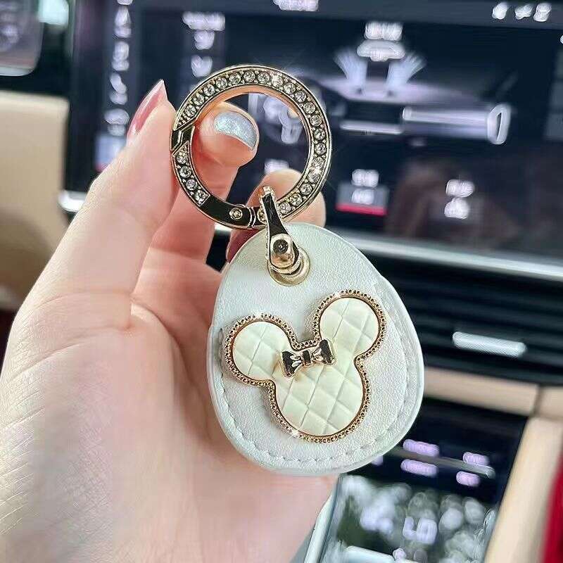 DHEssentials Cute Car Keychains for Girls: Leather - made, Suitable for Bags & Car Accessories