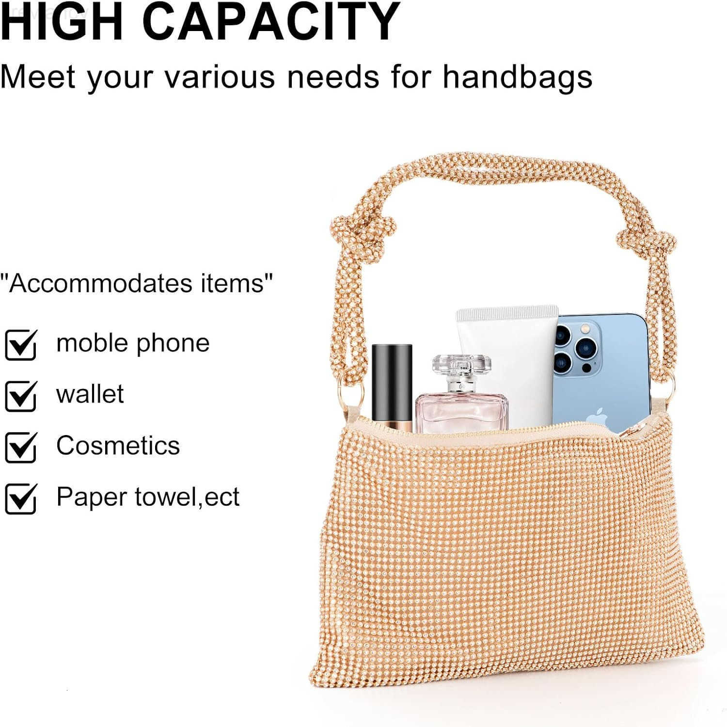 Women Gold Clutch Rhinestone Gold Purse WeddingEvening Clutch Purses For Women 10204669W250908