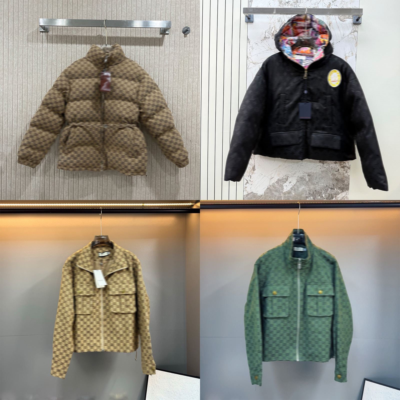 Designer Womens Coat Full Embroidery Letter Luxury Winter Puffer Jacket Casual Warm Long Sleeve Cotton Coat Women