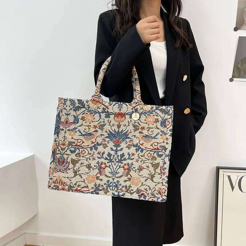 2022 Fashion Embroidered Tote Bags For Women High Quality Nylon Shoulder Purses And Handbags Designer Shopping Bag