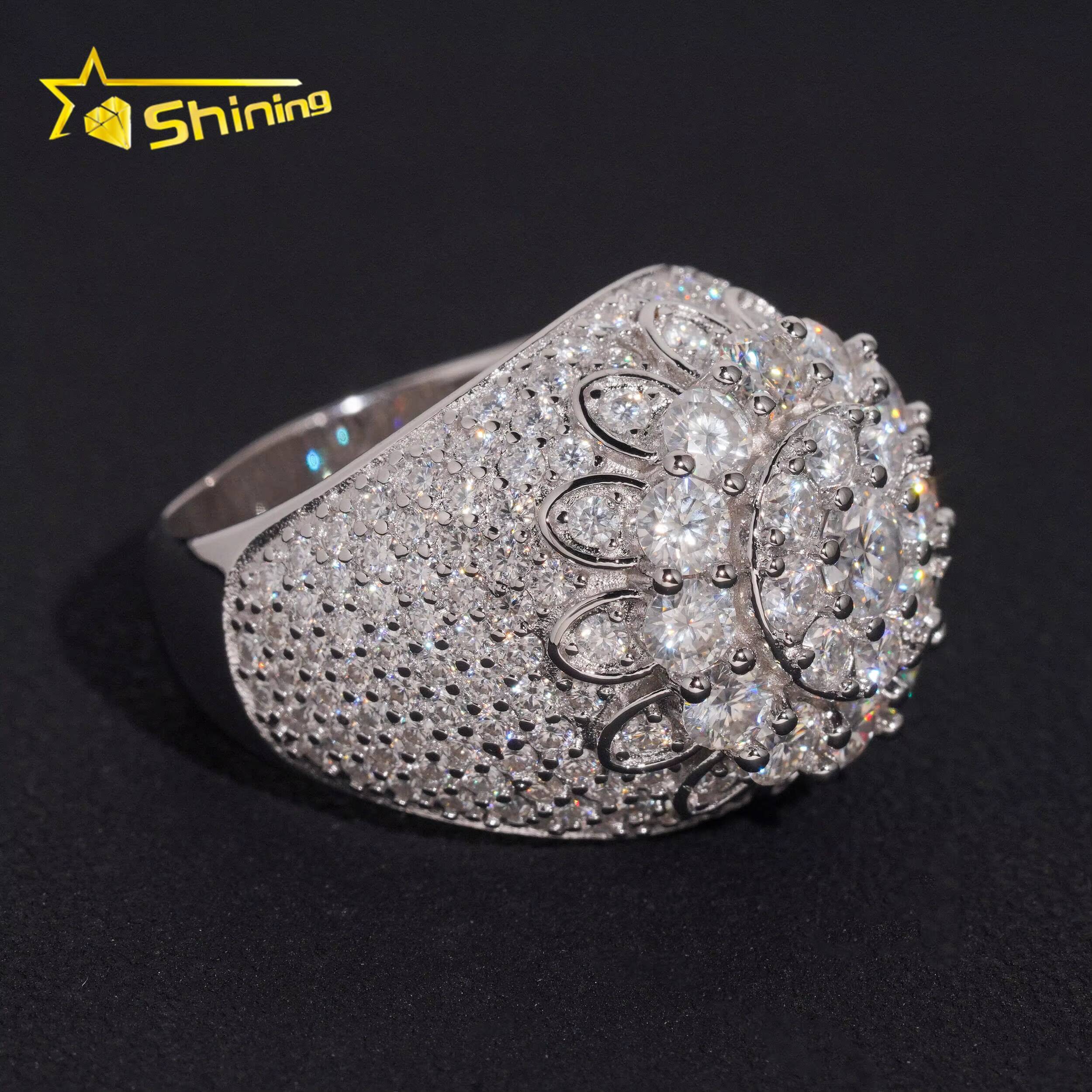 USA Local Stock Shipping Luxury Hot Selling Moissanite Mens Ring 925 Silver VVS Moissanite Iced Out Ring GRA Certificated Designer ring