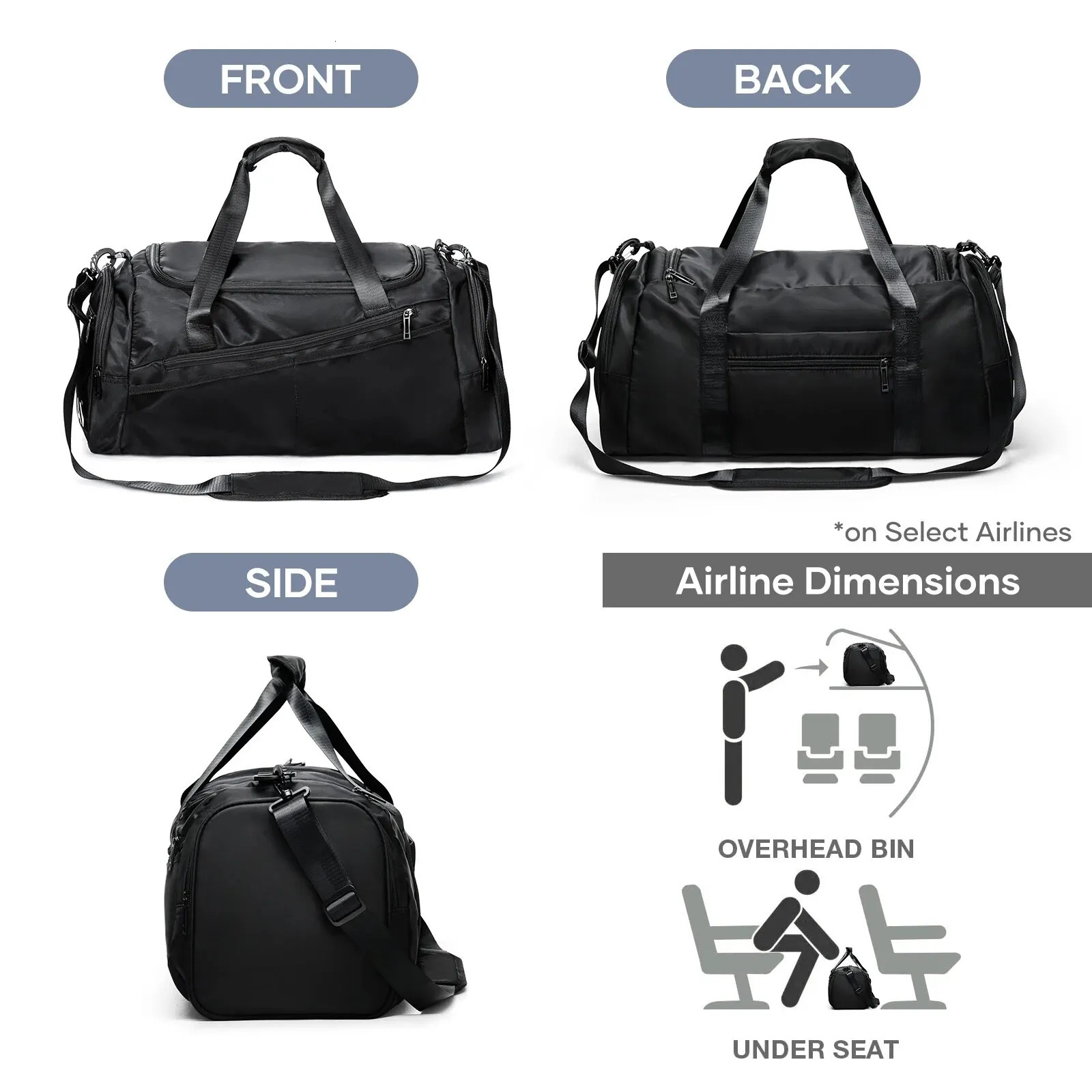 Likros Sports Gym Bag Travel Duffel with Shoes Compartment for Men Women 40L Lightweight Foldable Workout 250908