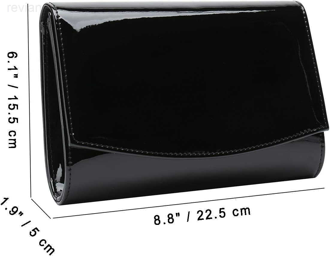 Patent Leather Flap Clutch Classic Elegant Evening Bag Chic Dress PurseW250908