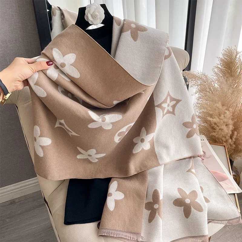 Designer 2025 Elegant Jacquard Design Scarf for Women Cashmere Soft Warm Fringe Shawl Autumn Winter Windproof Blanket Scarf Scarves Y250908