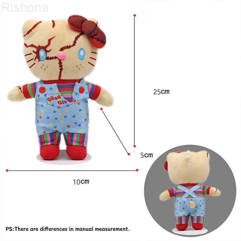 Sanrio Hello Kitty Novelty Alternative Halloween Creative Plush Toy Scary Style Friend Gift Clown Plush Doll Kawaii Stitch Plush H251104