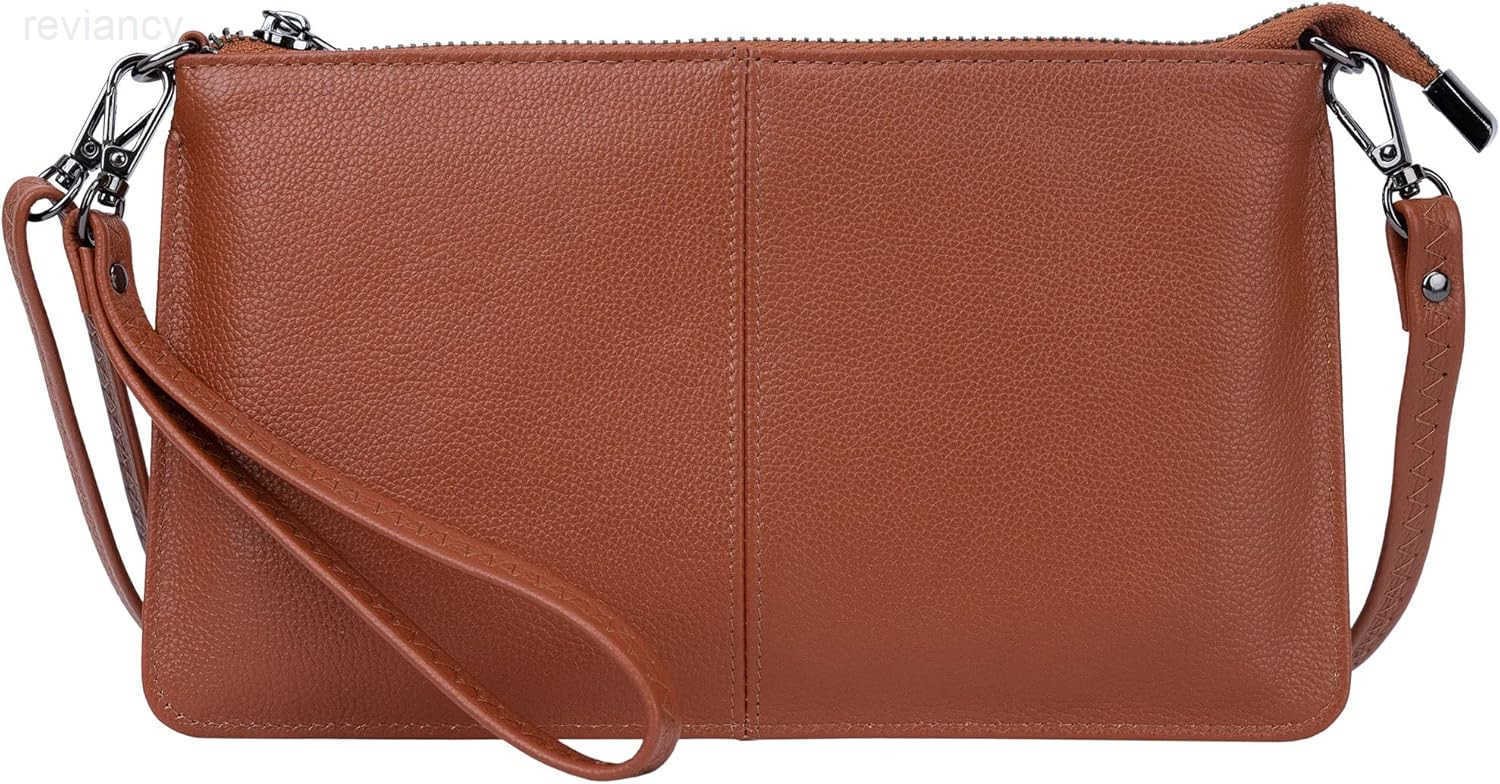 Leather Wristlet Purses for Women Envelope Clutch Wallet Small Crossbody Bags for Dressy EveningW250908