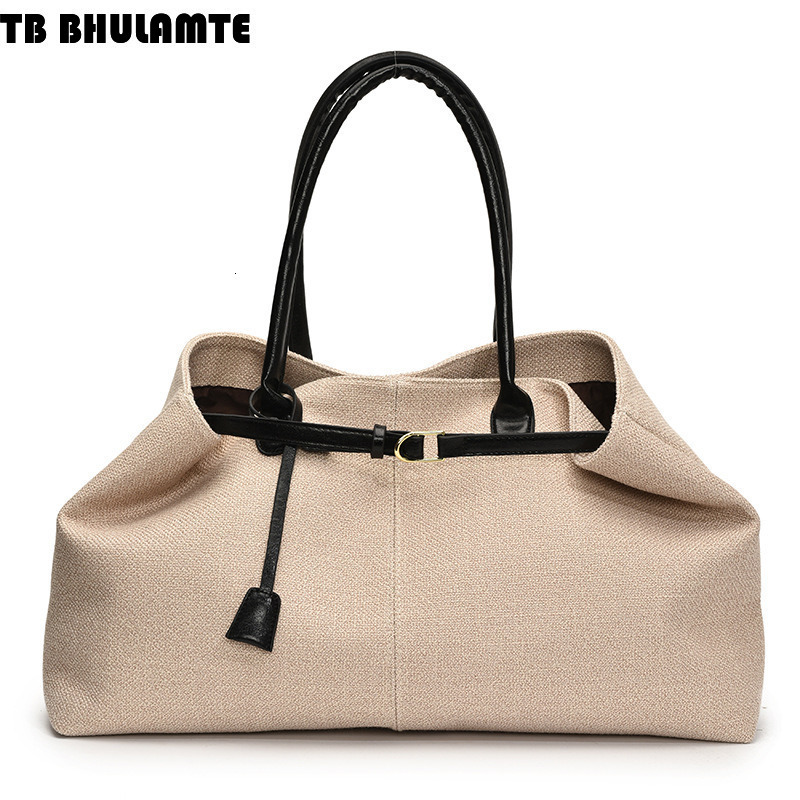 TB BHULAMTE Designer Bag Casual Large Capacity Canvas Bag For Women 2025 New Luxury Bag Commuter Versatile Shoulder Underarm Bag Color Block Handheld 