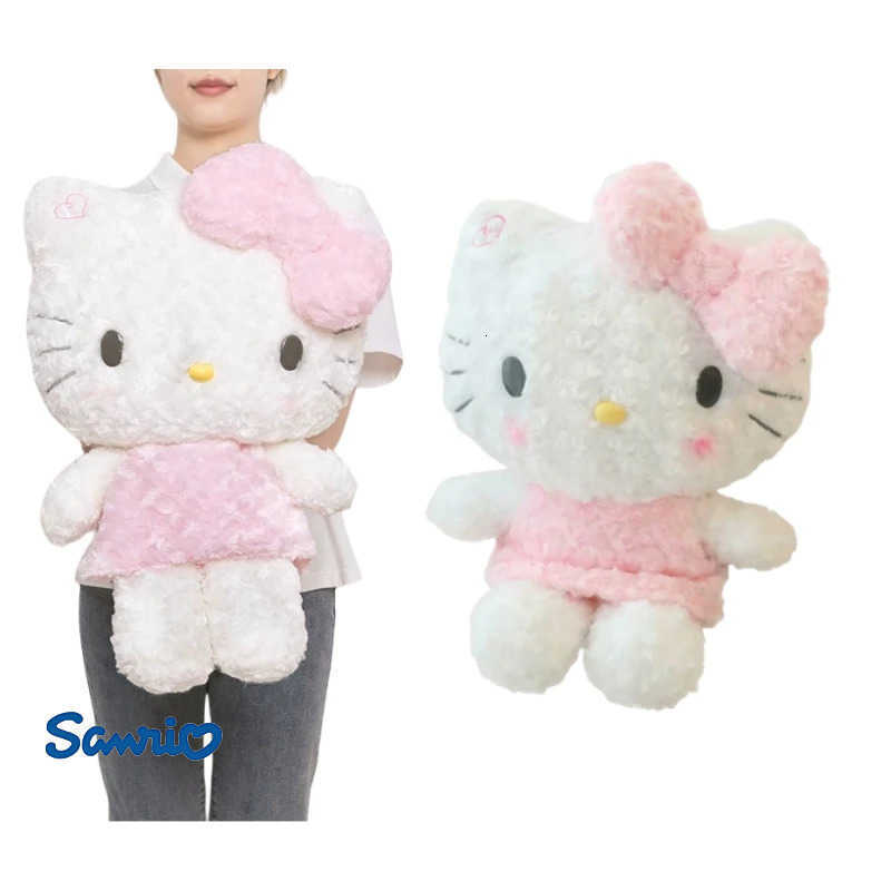 Sanrio Lovely Hello Kitty Plush Toy Fluffy Stuffed Anime Huggable Plushies White Cat Doll Throw Pillow Home Decor Xmas Gifts L250908