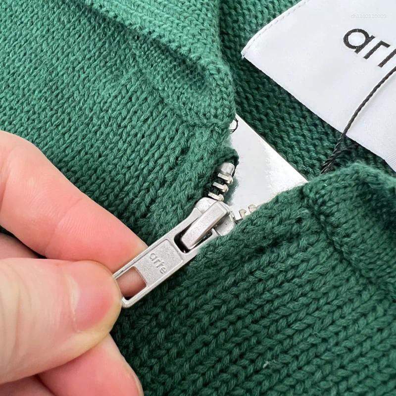 Men's Sweaters Arte Green Loose Embroidery Flower Logo KniSweater Winter Clothes Men Women Vintage High Quality 1:1 KniCasual Sweater