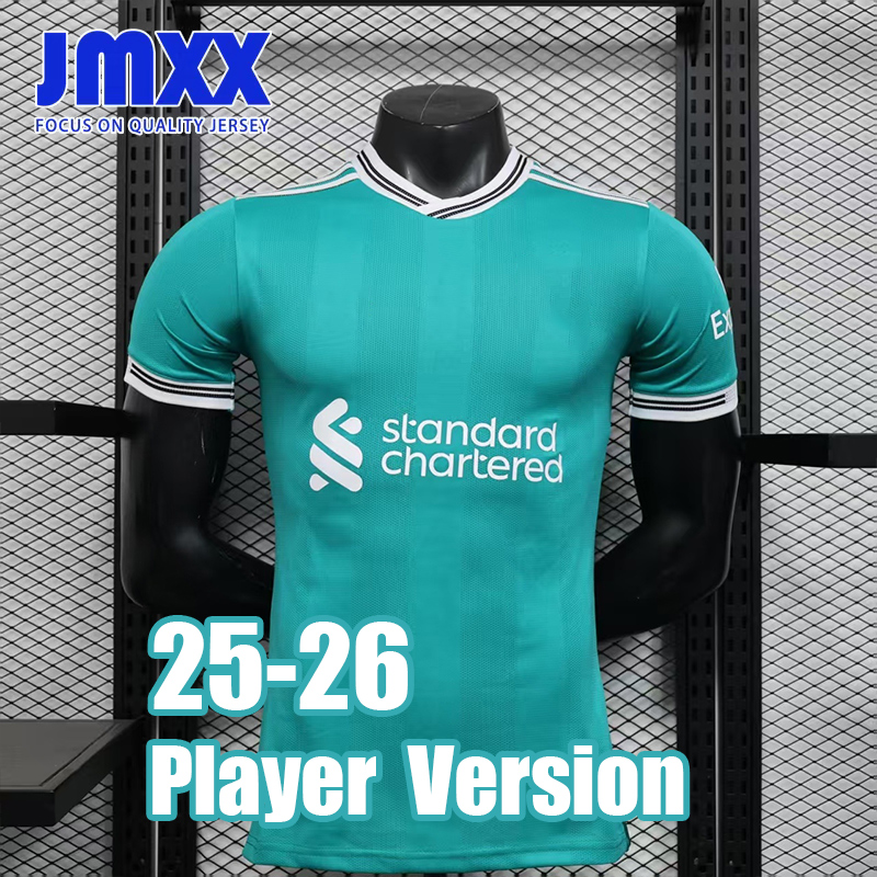 4XL XXXL JMXX 25 26 Liverpudlians Soccer Jersey Home Away Third Salah Pre Match Training Mens Uniforms Jerseys Football Man Shirt 2025 2026 Player Version