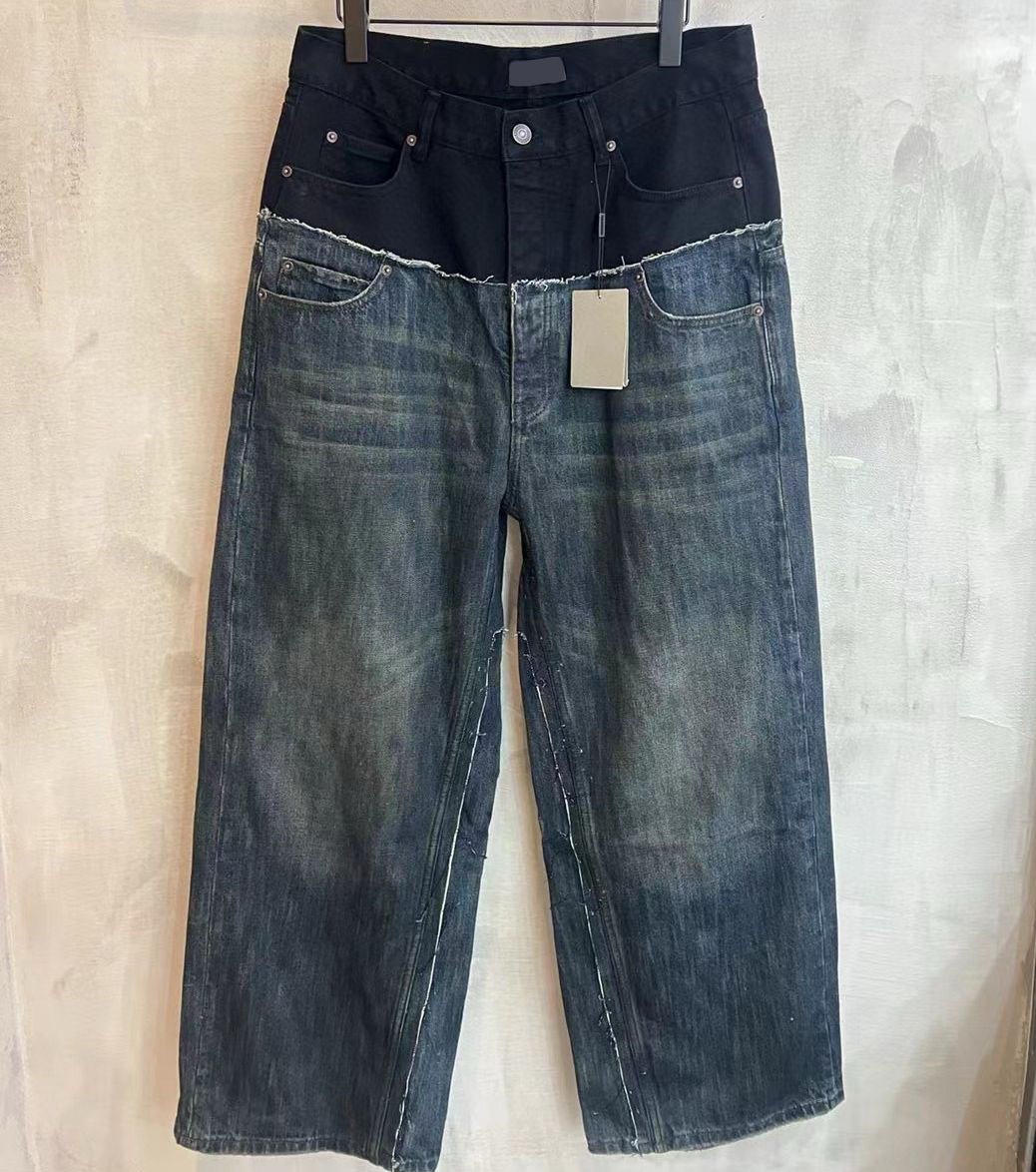 Men's Plus Size Pants Unwashed Selvedge Mens Raw Denim Jeans High Quality Indigo Small Quantity Wholesale Price Japanese Style Cotton Japan RED f386