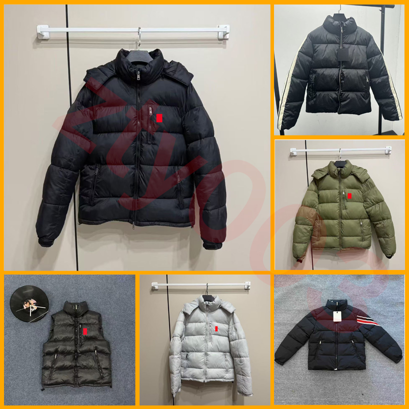 mens Parkas puffer jacket Down Men's vest Embroidered Badge Stand Collar Knitted Splice Sweater Down puff Jacket Sweater Casual puffer Coat Sweater