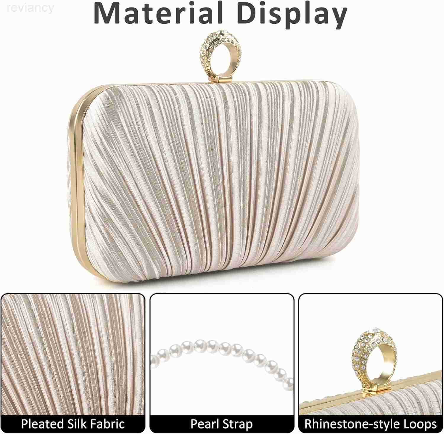 Womens Evening Bag Clutch Purse Handbag Chain Strap Shoulder Bag for Wedding Party Prom DinnerW250908