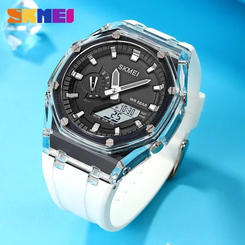SKMEI 2100 Waterproof Men Watch Countdown Stopwatch Led Light Electronic Movement Wristwatch 5Alarm Clock 2 Time Digital Watches 250908