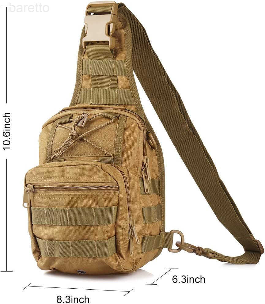 FIRE Tactical Single Shoulder Bag Crossbody Military Backpack Molle Assault Sling Backpack for EDC Camping Hiking Trekking Cycling and Outdoor Sports 