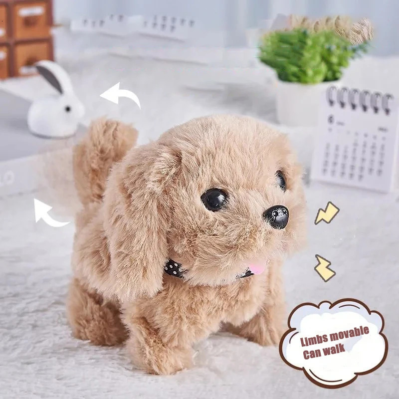 Electronic Pet Dog Toy Walking Interactive Plush Doll Toys Vibrating Automatic Moving Electric Puppy Gift For Baby Kids 250908