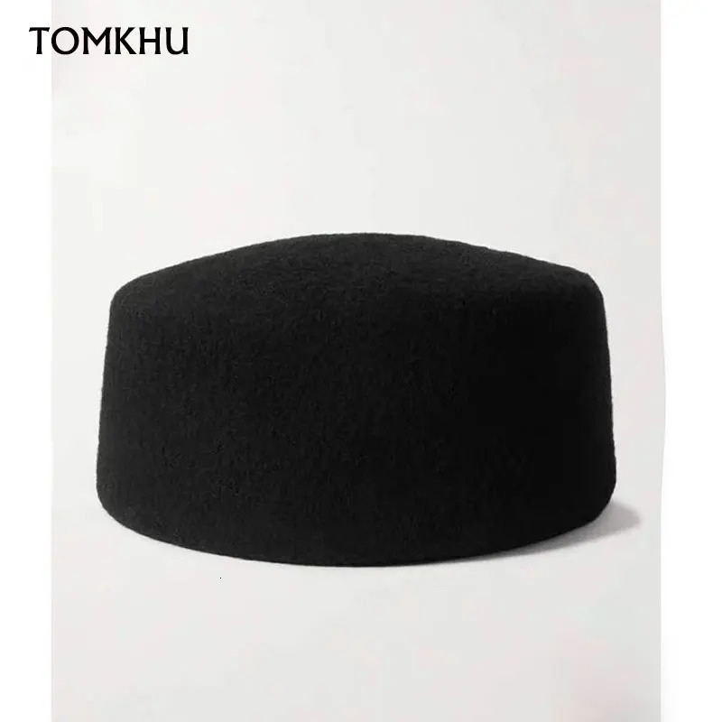 Classic Women Beret Hat Wool Felt Winter Keep Warm Cap White Black Fedora Fascinator Stewardess ner Formal 250905